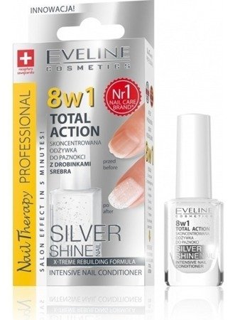 Eveline Nail Therapy 8in1 Total Action Concentrated Nail Conditioner with Silver Particles 12ml