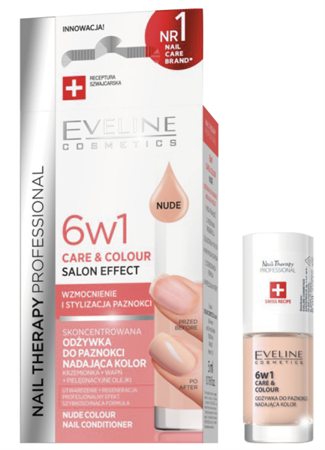 Eveline Nail Therapy Professional 6in1 Care & Colour Salon Effect Total Action Nude 5ml