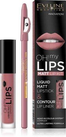 Eveline Oh My Lips Matt Liquid Lipstick and Lip Liner No. 07 Baby Nude 1 Piece