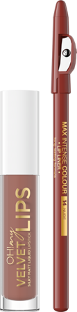 Eveline Oh My Velvet Lips Matt Liquid Lipstick and Lip Liner No. 12 Praline Eclair 4.5ml