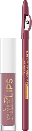 Eveline Oh My Velvet Lips Matt Liquid Lipstick and Lip Liner No. 13 Brownie Biscotti 4.5ml
