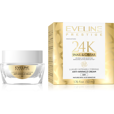 Eveline Prestige 24K Snail & Caviar Anti-Wrinkle Day Cream for Mature Skin 50ml 