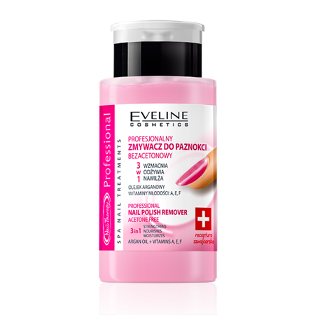 Eveline Professional Nail Polish Remover 3in1 Strengthens and Nourishes Nails Plate 190ml