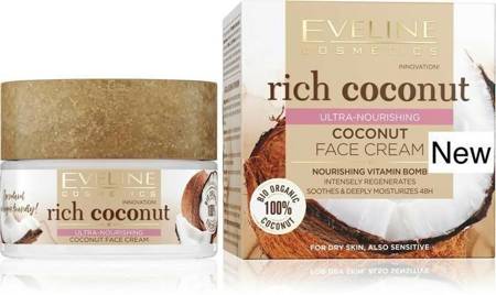 Eveline Rich Coconut Ultra Nourishing Face Cream for Dry and Sensitive Skin 50ml