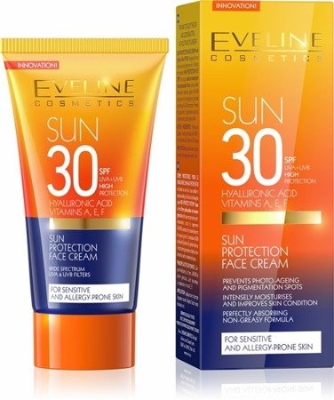 Eveline Sun Protection Face Cream with SPF30 for Sensitive Skin Care 50ml