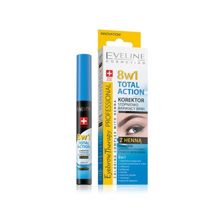 Eveline Total Action Corrector Gradually Coloring Eyebrows with Henna 8in1 10ml