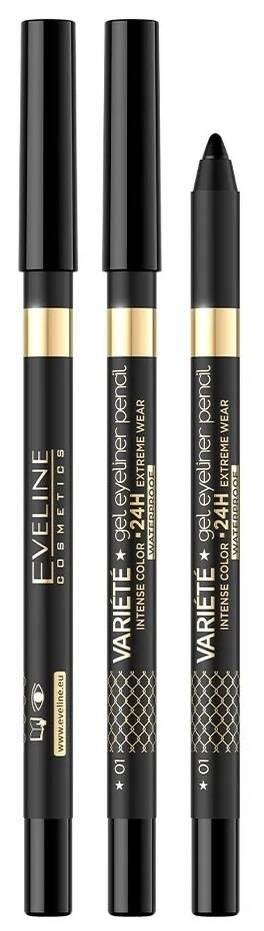 Eveline Variete Waterproof Gel Eyeliner Pencil No. 01 Black 1 Piece