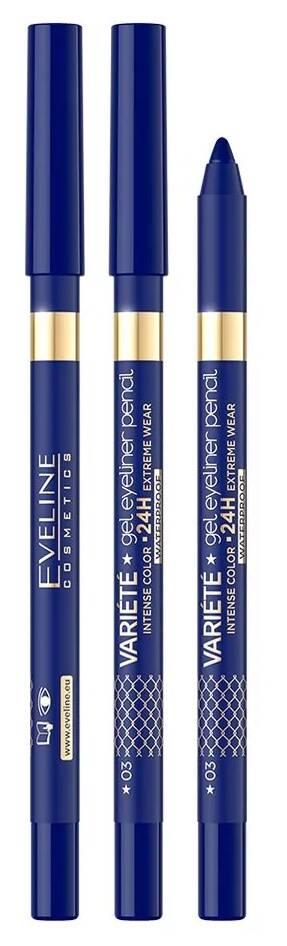 Eveline Variete Waterproof Gel Eyeliner Pencil No. 03 Blue 1 Piece