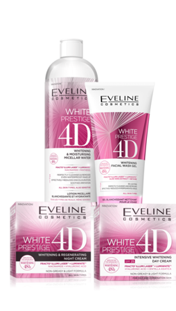 Eveline White Prestige Whitening Face Set Gel Micellar Water Day Cream and Night Cream