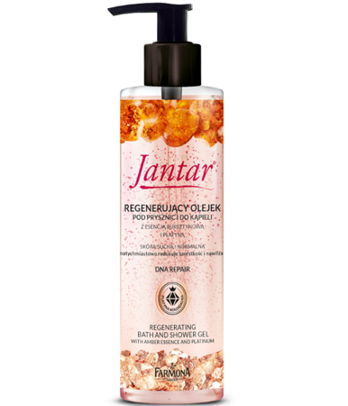 Farmona Jantar Regenerating Shower And Bath Oil Amber And Platinum Essence 400ml