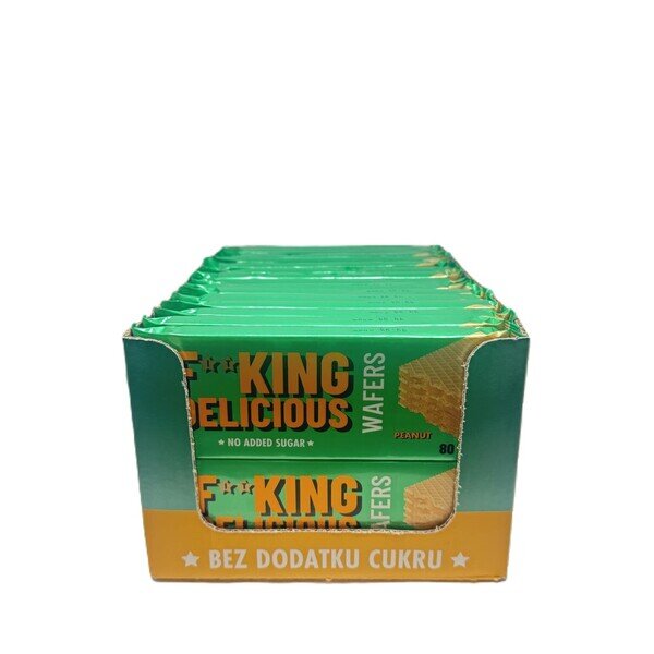 Fitking Delicious Wafers, Peanut - 32 x 80g