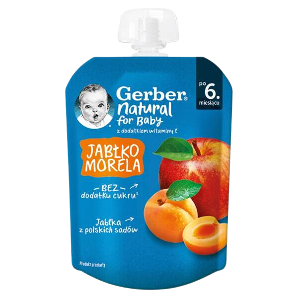 Gerber Dessert Apple Apricot for Babies after 6th Month without Sugar with Vitamin C 80g