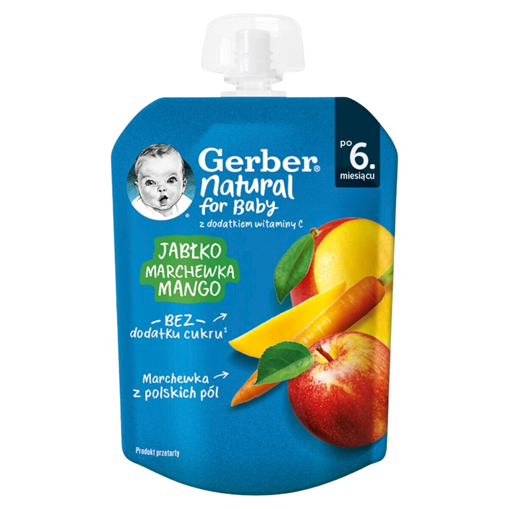 Gerber Dessert Apple Carrot Mango for Babies after 6th Month without Sugar with Vit C 80g