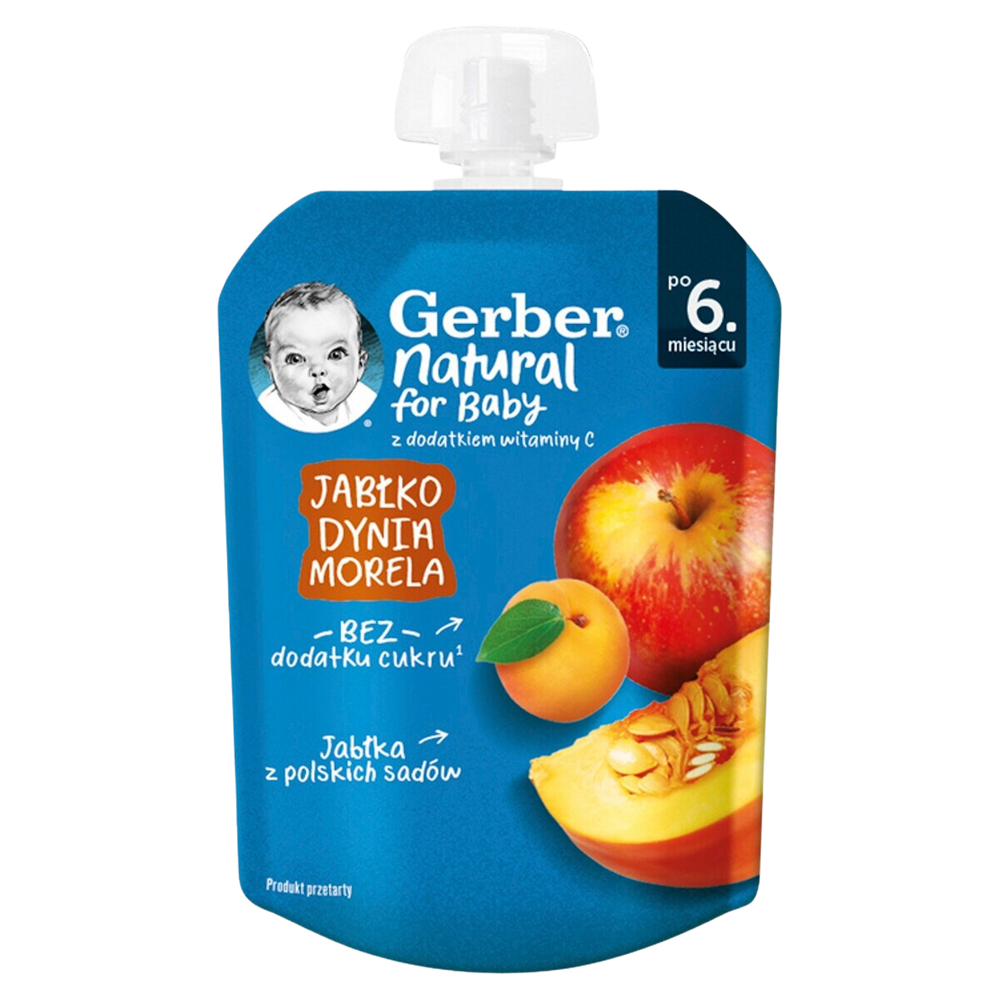 Gerber Dessert Apple Pumpkin Apricot for Babies after 6 Months without Sugar 80g