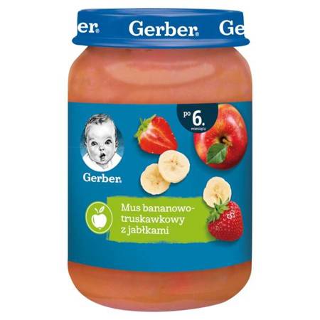 Gerber Mousse Banan Strawberry with Apples for Babies after 6 Months 190g