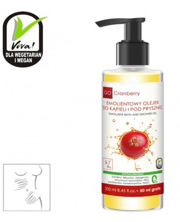 GoCranberry Emollient Bath and Shower Oil 250 ml