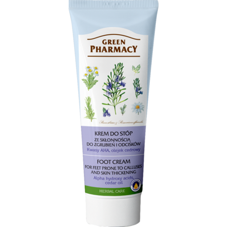Green Pharmacy Foot Cream for Feet Prone to Calluses and Skin Thickening with AHA and Cedar Oil 75ml