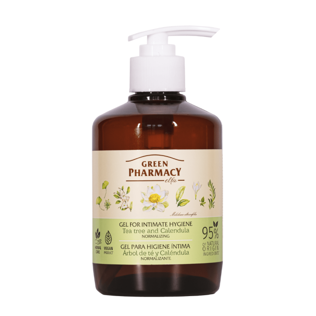 Green Pharmacy Normalizing Gel for Intimate Hygiene with Calendula and Tea Tree 370ml