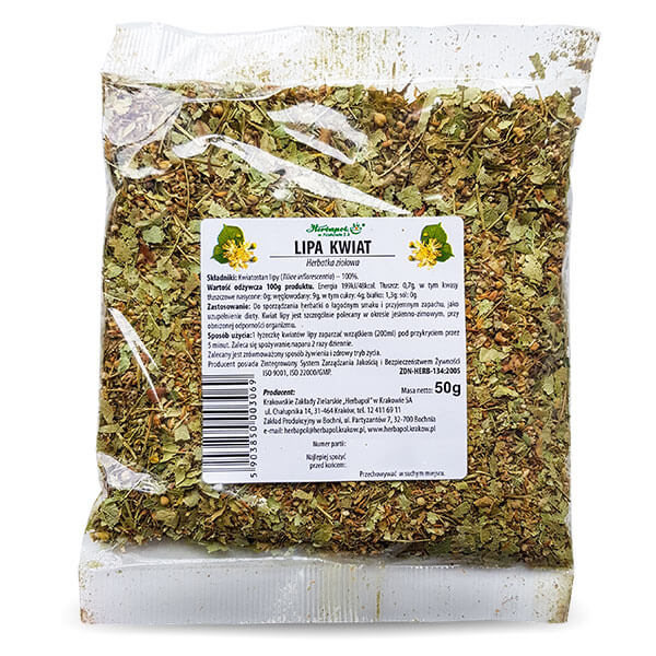 Herbapol Lime Flower Herbal Tea for Immune System and Oral Throat Problems 50g