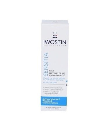Iwostin Sensitia Night Nourishing Cream with Vitamins C + E Sensitive Skin 50ml BEST BEFORE 31.10.2022