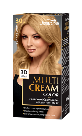 Joanna Multi Cream Permanent Intensive Hair Color Dye Care 30.5 Sunny Blonde 60x40x20g