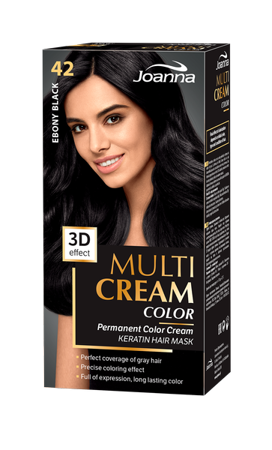 Joanna Multi Cream Permanent Intensive Hair Color Dye Care 42 Ebony Black 60x40x20g