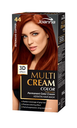 Joanna Multi Cream Permanent Intensive Hair Color Dye Care 44 Intensive Copper 60x40x20g