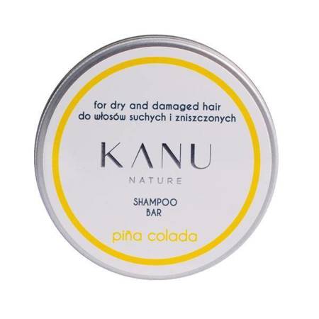 Kanu Nature Shampoo Bar Pina Colada for Dry and Damaged Hair Metal Box 75g