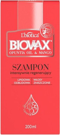 L'biotica Biovax Natural Shampoo Mango Opuntia Oil 200ml