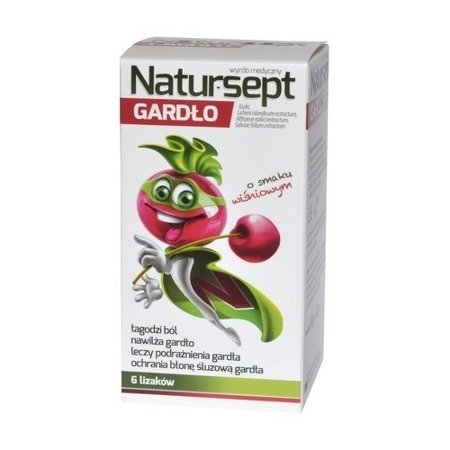 Lollipops For Children Natur-sept Throat Soothing Irritation with a cherry flavor 6 pcs. 