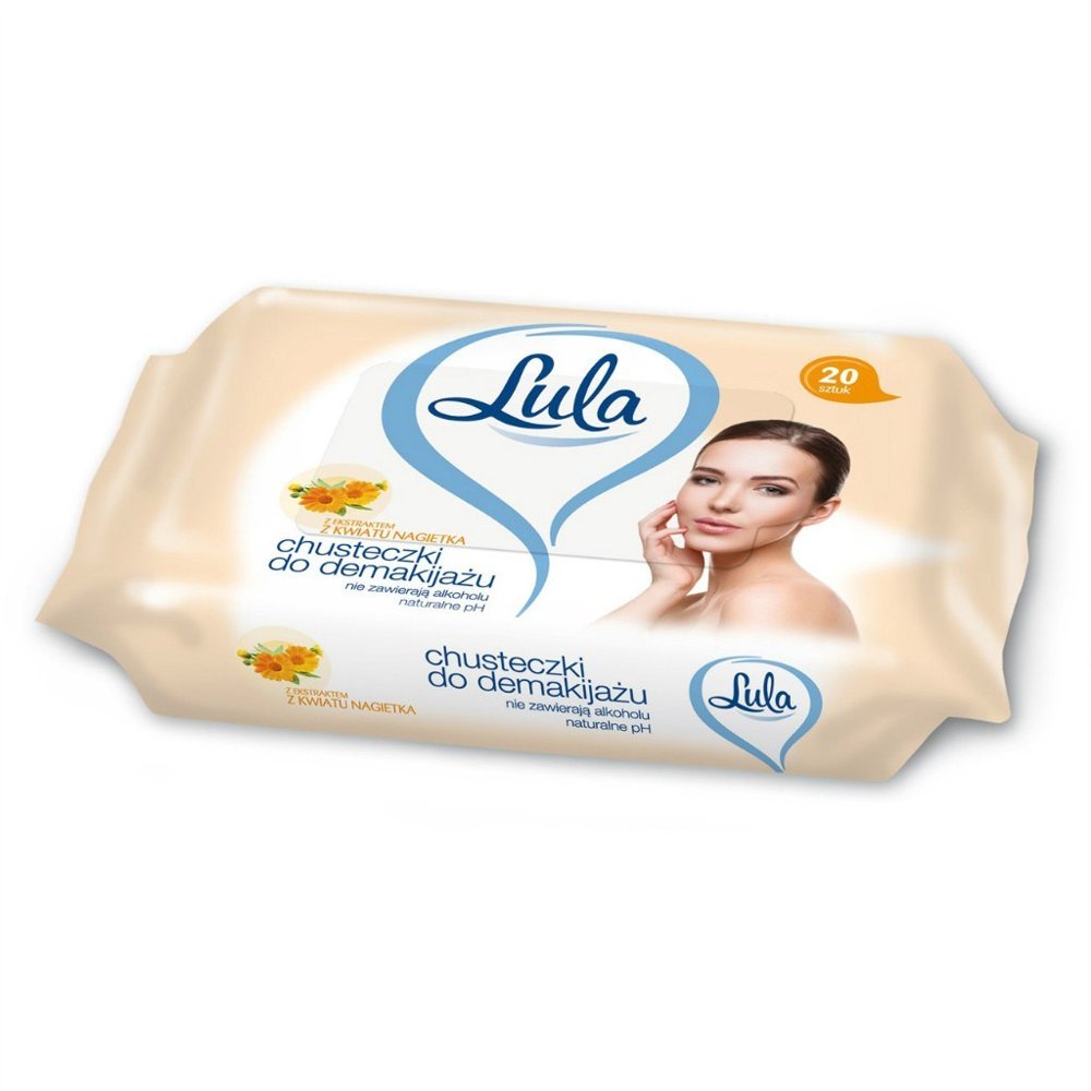 Lula Make-up Removal Wipes with Marigold Flower Extract without Alcohol 20 Pieces