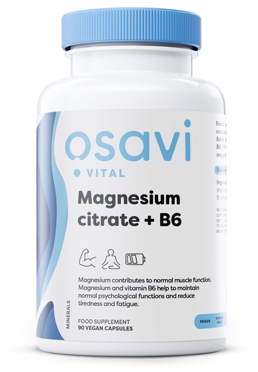 Magnesium Citrate + B6, 375mg + 4.2mg - 90 vcaps