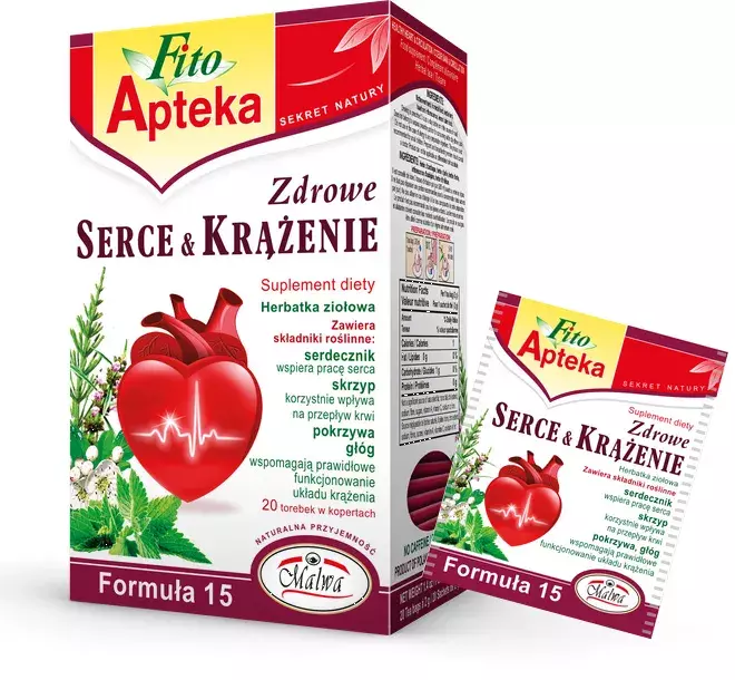 Malwa Fito Apteka Healthy Heart and Circulation Herbal Tea with Motherwort and Horsetail 20x2g