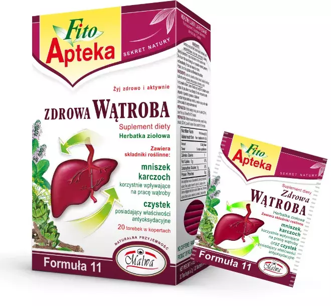 Malwa Fito Apteka Healthy Liver Herbal Tea with Dandelion Artichoke and Cistus 20x2g