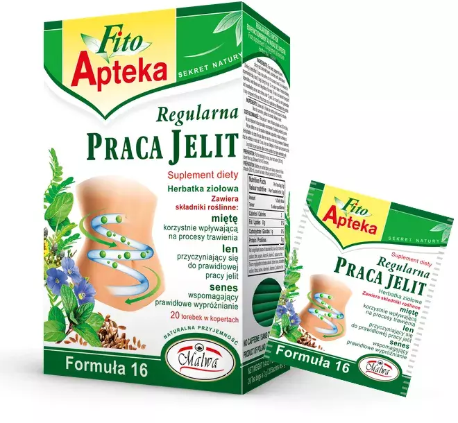 Malwa Fito Apteka Regular Intestinal Operation Herbal Tea with Mint Flax and Senna 20x2g