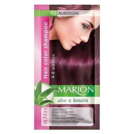 Marion Temporary Hair Shampoo Dye  4 to 8 washes + Gloves no 99 Aubergine 40ml