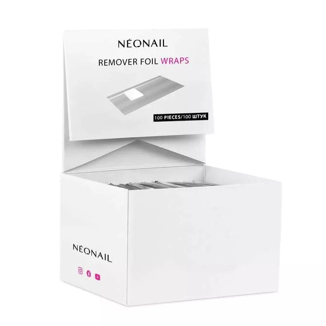 NeoNail Nail Wrap Foil with Cotton Pad in Box 100 Pieces