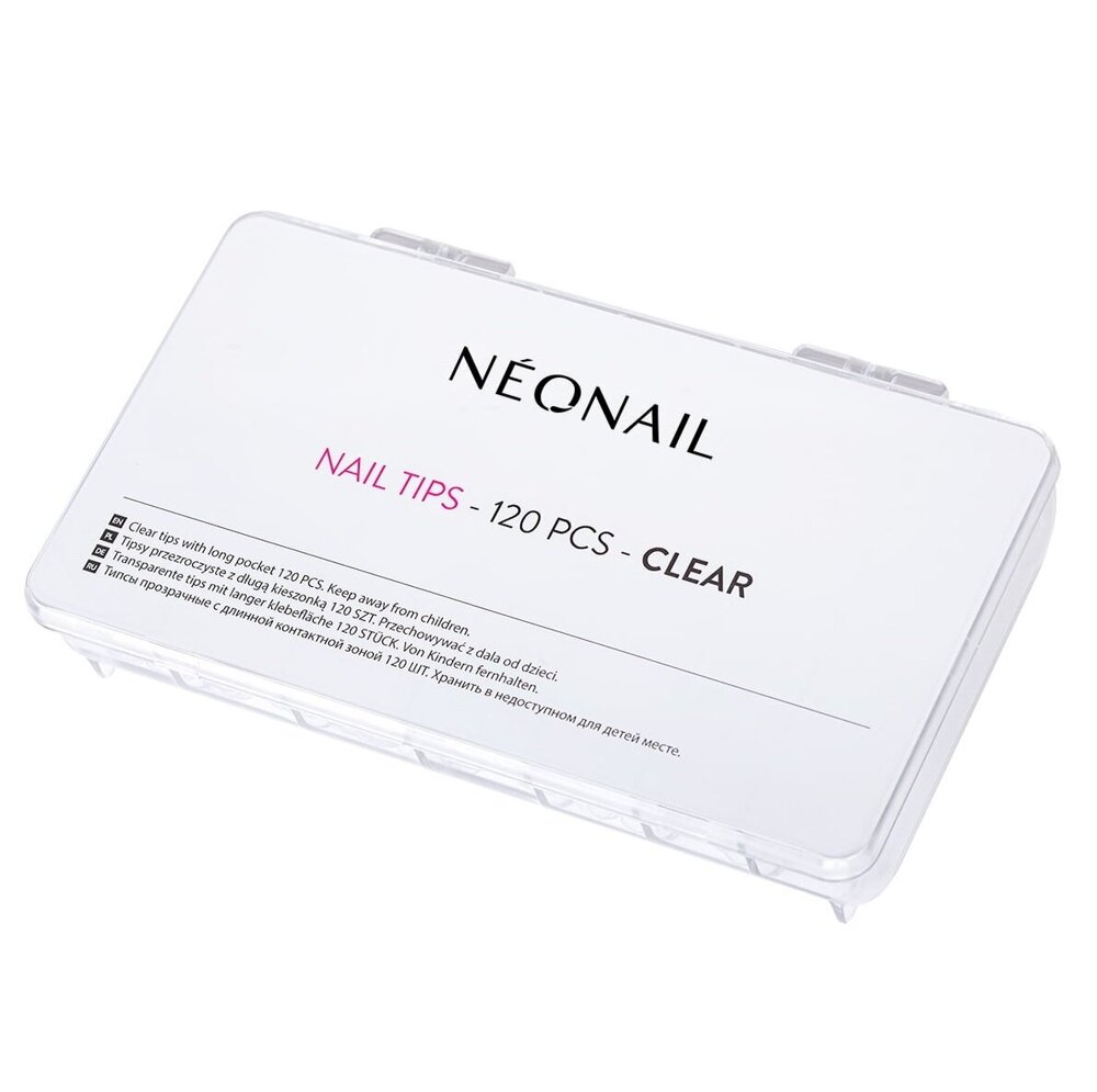NeoNail Transparent Nail Tips with Long Pocket 120 Pieces