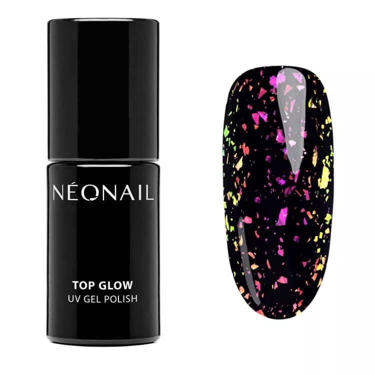 NeoNail UV/LED Soak Off Top Glow Rose Aurora Flakes 7.2ml