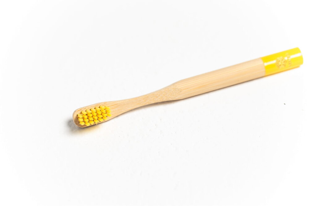 Nested Bamboo Toothbrush for Children Yellow 1 Piece