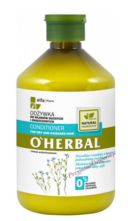 O'Herbal Conditioner for Dry and Damaged Hair with Flax Extract 500ml 