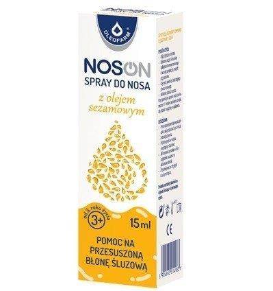 Oleofarm NosON Nasal Spray with Sesame Oil Moisturizes Nasal Mucosa 15ml