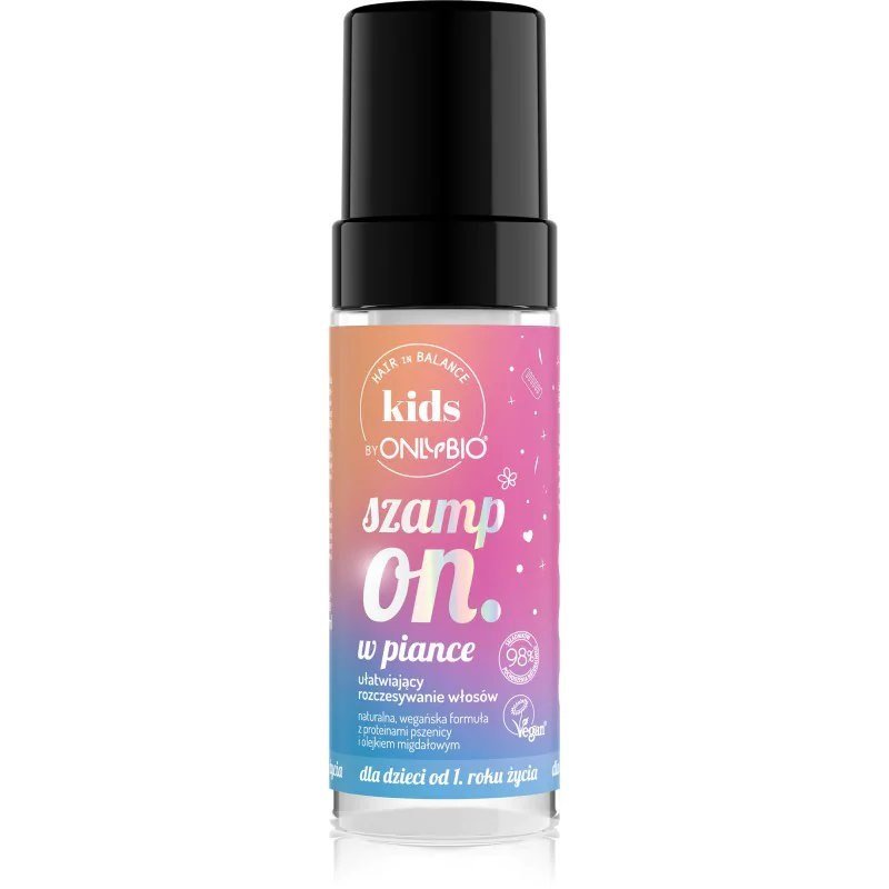 OnlyBio Hair in Balance Kids Foam Shampoo for Easier Hair Combing 150ml