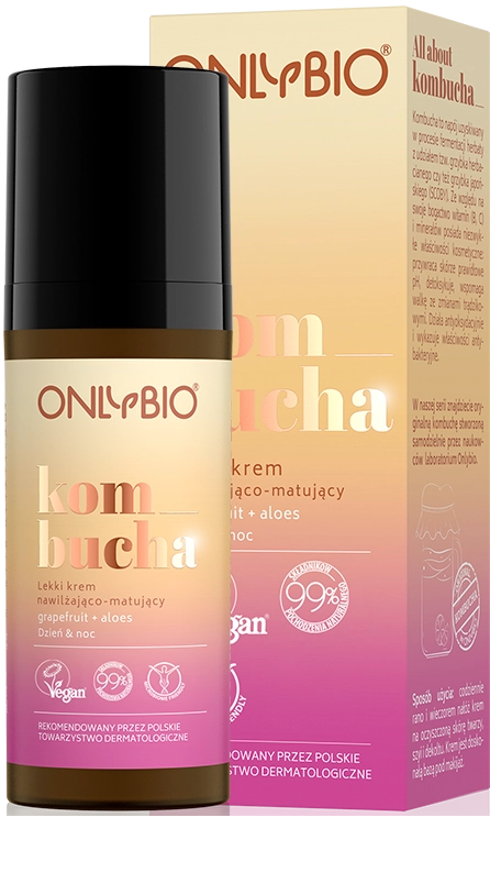 OnlyBio Kombucha Light Moisturizing and Mattifying Cream with Grapefruit and Aloe for Combination and Oily Skin 50ml