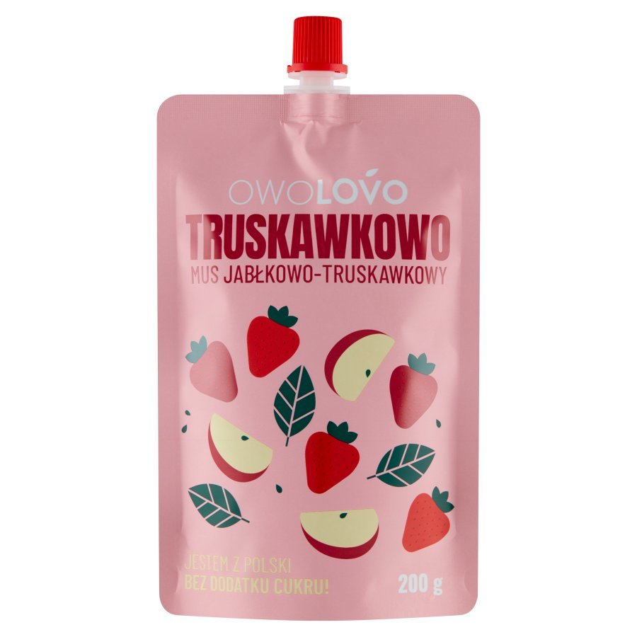 OwoLovo Strawberry Apple-Strawberry Mousse with No Added Sugar 200g