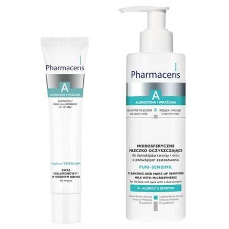 Pharmaceris A Moisturizing Face Cleansing Gel and Cream with Hyaluronic Acid 190x40ml