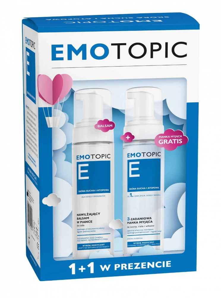 Pharmaceris Emotopic 3-Action Washing Foam and Moisturizing Foam Balm 2x200ml Best Before 31.05.24