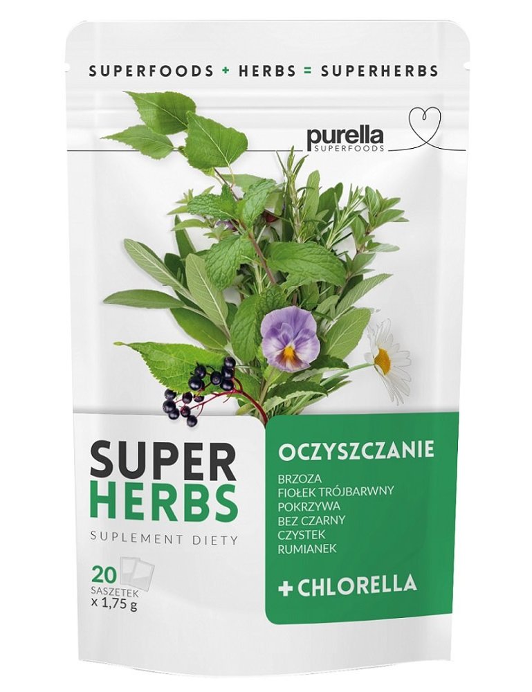 Purella Superfoods Super Herbs Herbal Infusion Detox with Chlorella 20x1.75g