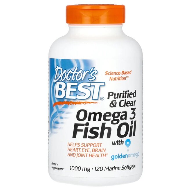 Purified & Clear Omega 3 Fish Oil, 1000mg - 120 marine softgels