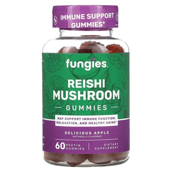 Reishi Mushroom Gummies, Delicious Apple - 60 gummies